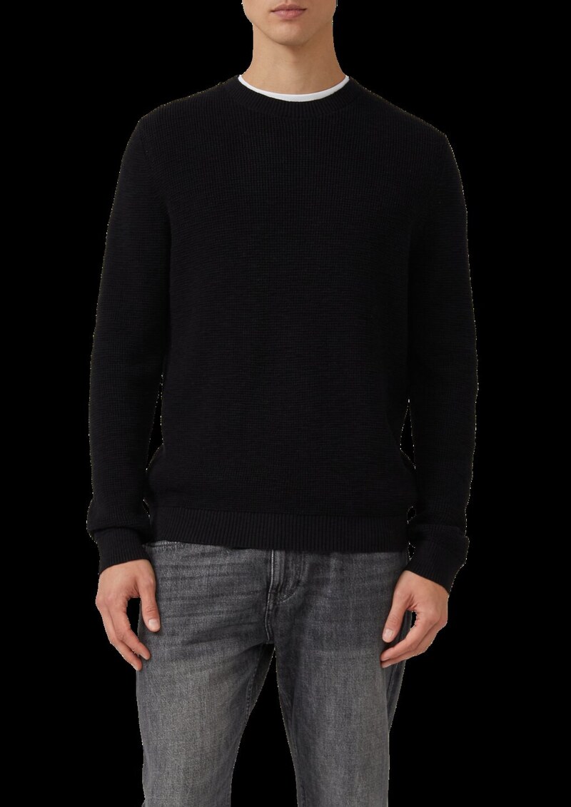 Strickpullover mit Crew Neck und Strukturmuster