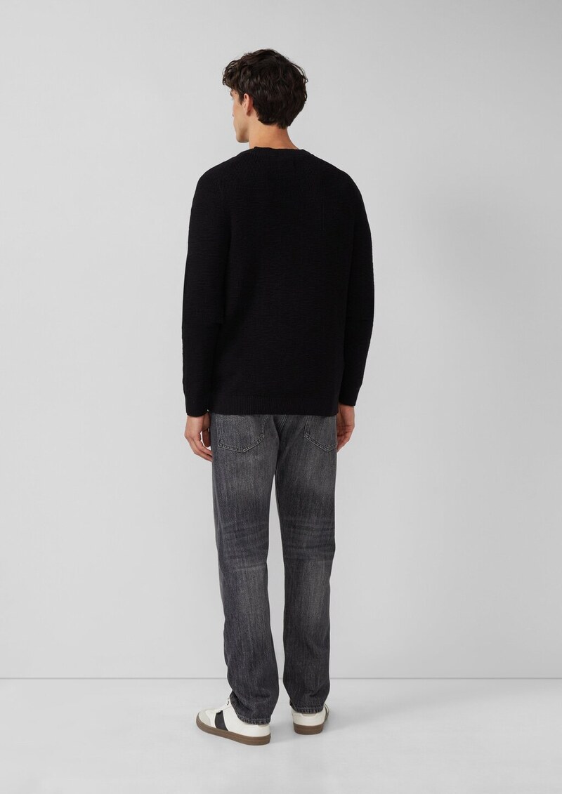 Strickpullover mit Crew Neck und Strukturmuster