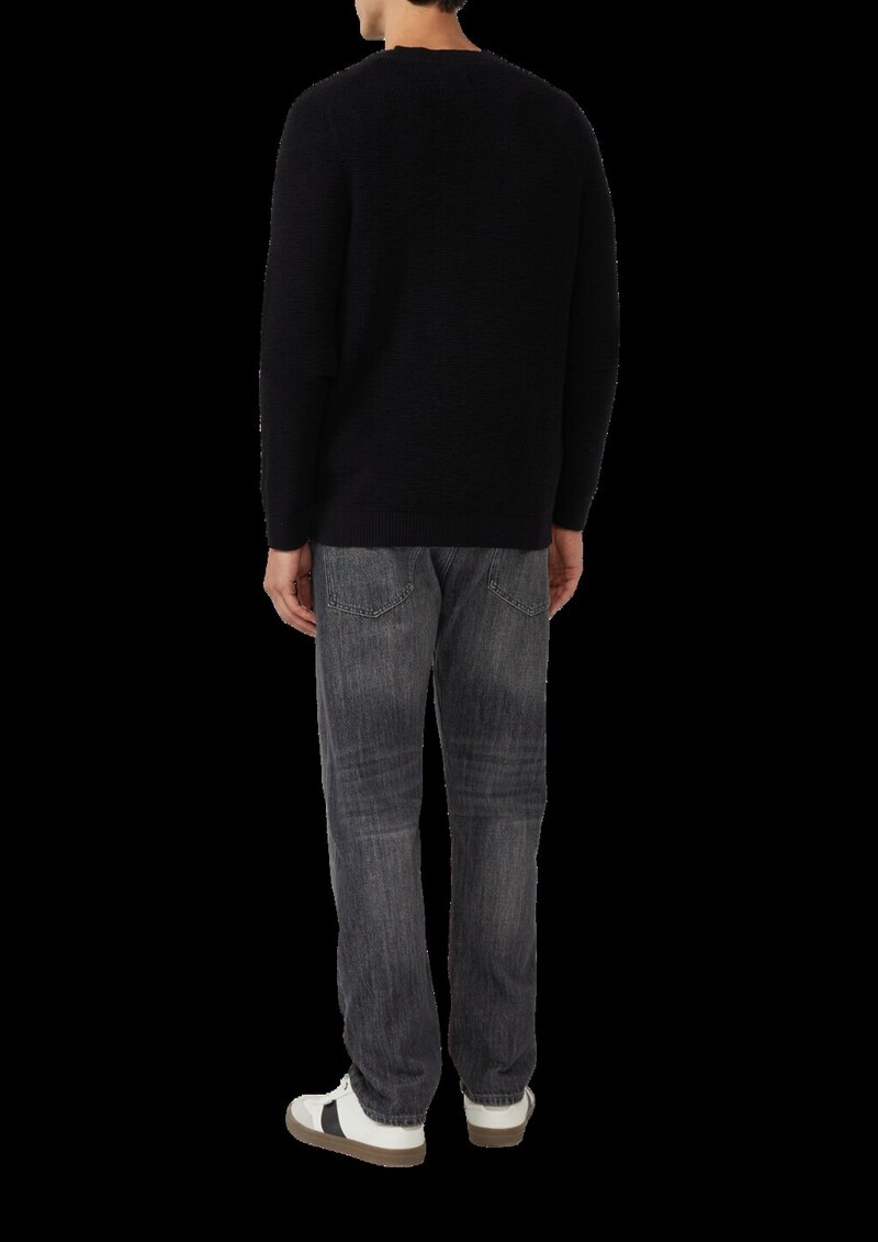 Strickpullover mit Crew Neck und Strukturmuster