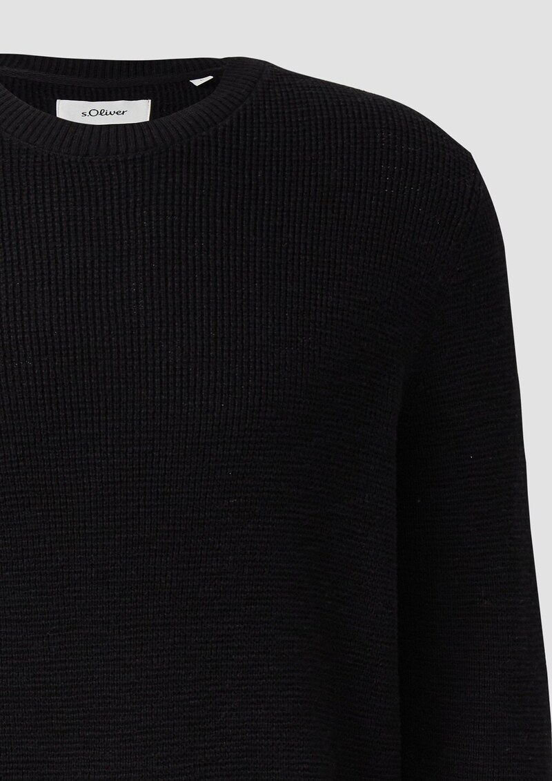 Strickpullover mit Crew Neck und Strukturmuster