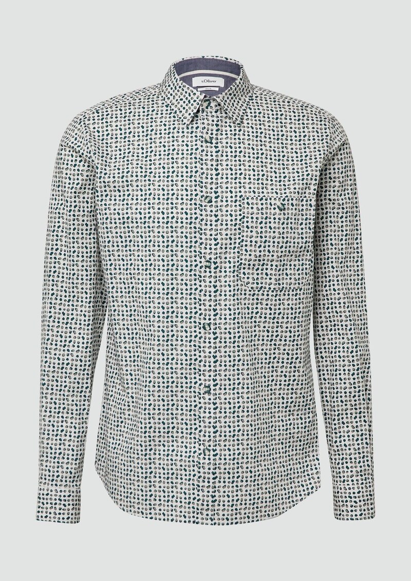 Slim Fit: Gemustertes Hemd aus Baumwollstretch