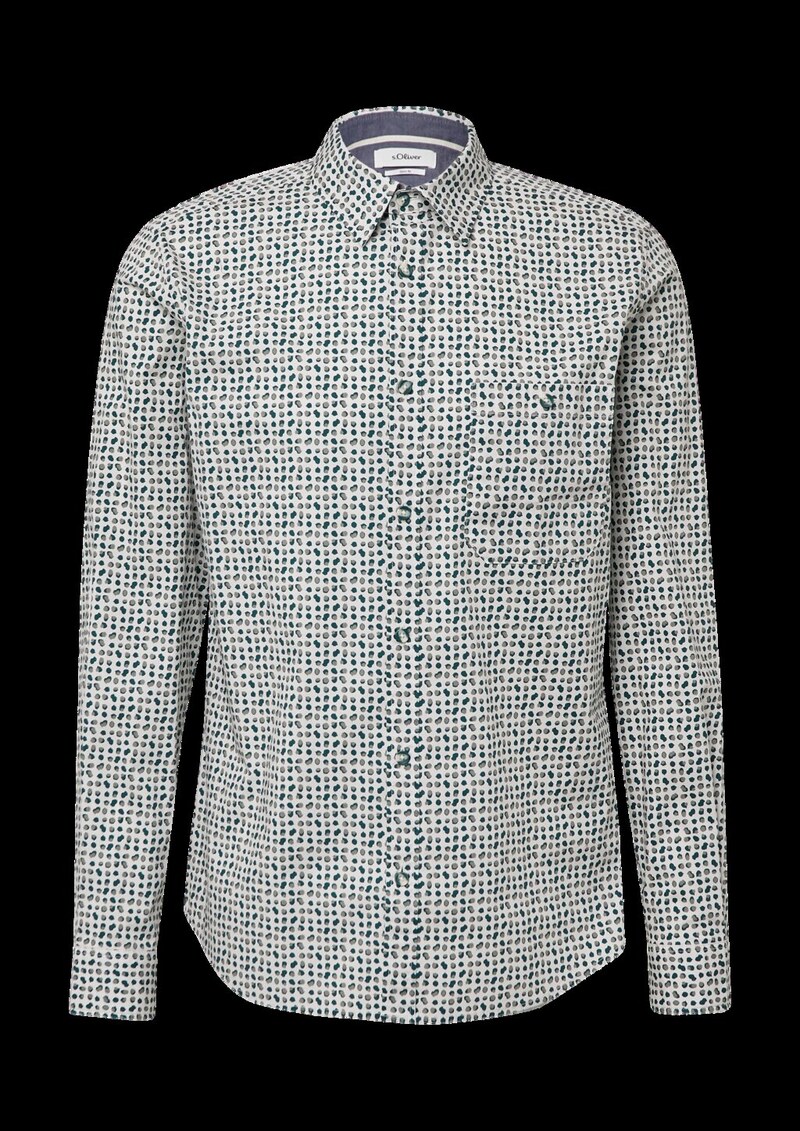 Slim Fit: Gemustertes Hemd aus Baumwollstretch