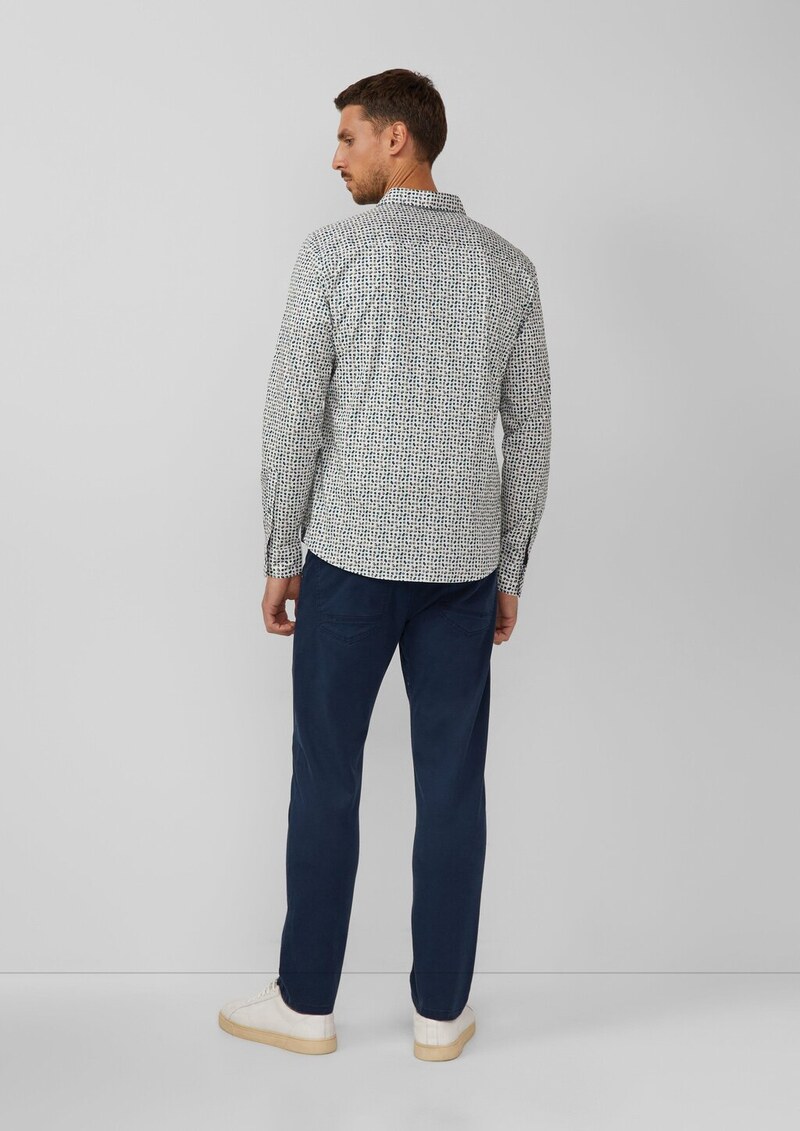 Slim Fit: Gemustertes Hemd aus Baumwollstretch
