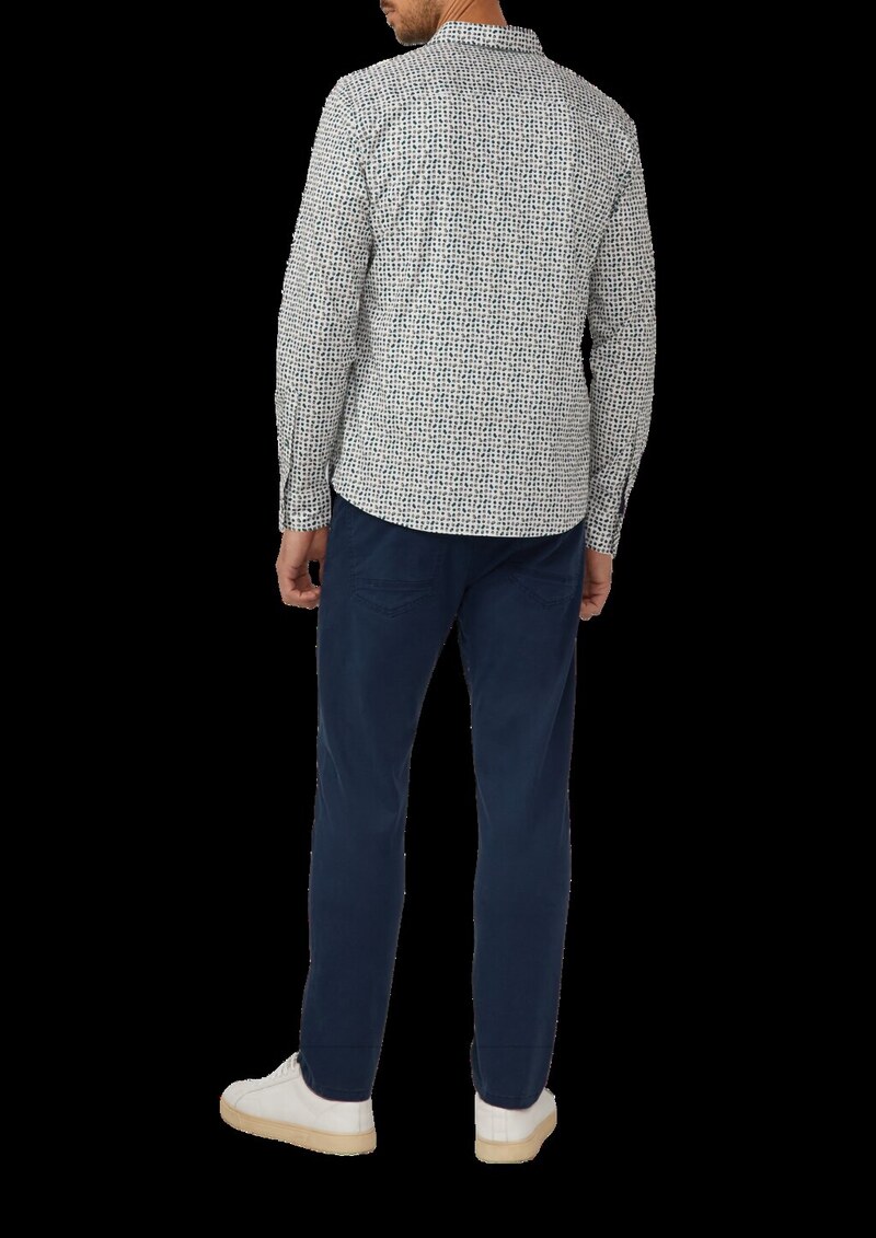 Slim Fit: Gemustertes Hemd aus Baumwollstretch
