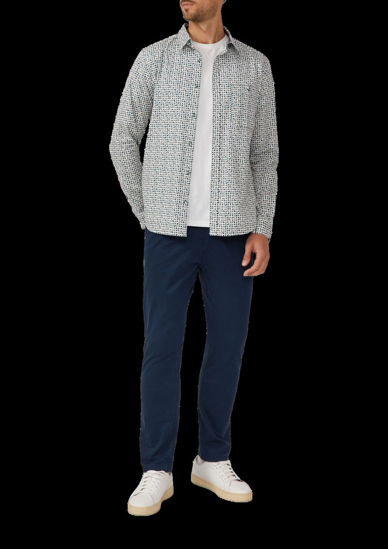 Slim Fit: Gemustertes Hemd aus Baumwollstretch