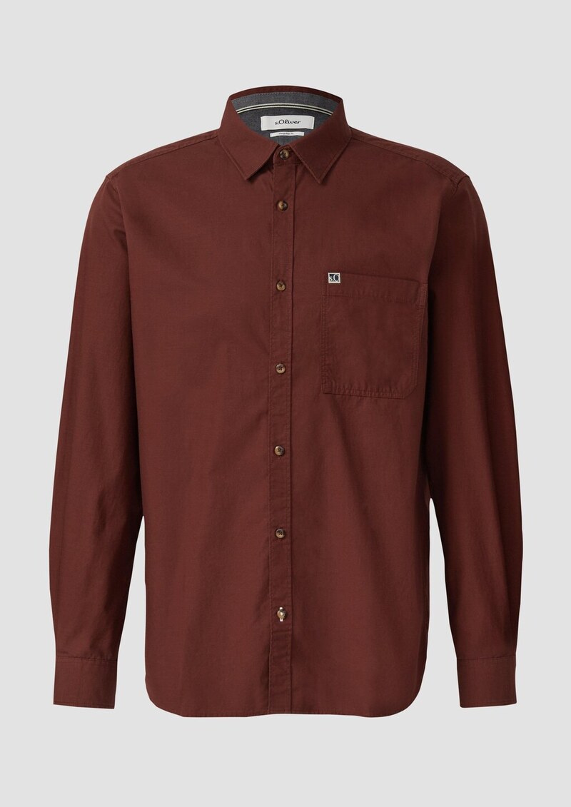 Regular Fit: Weiches Hemd mit feiner Struktur