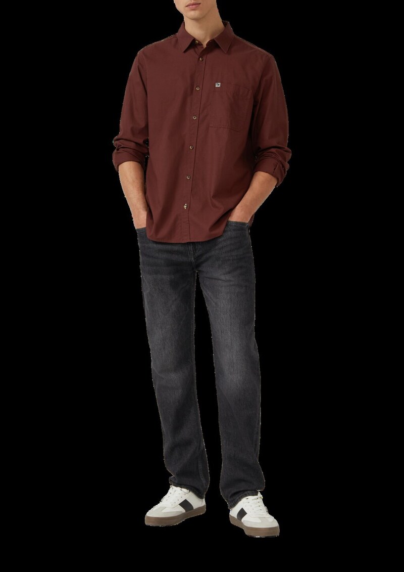 Regular Fit: Weiches Hemd mit feiner Struktur