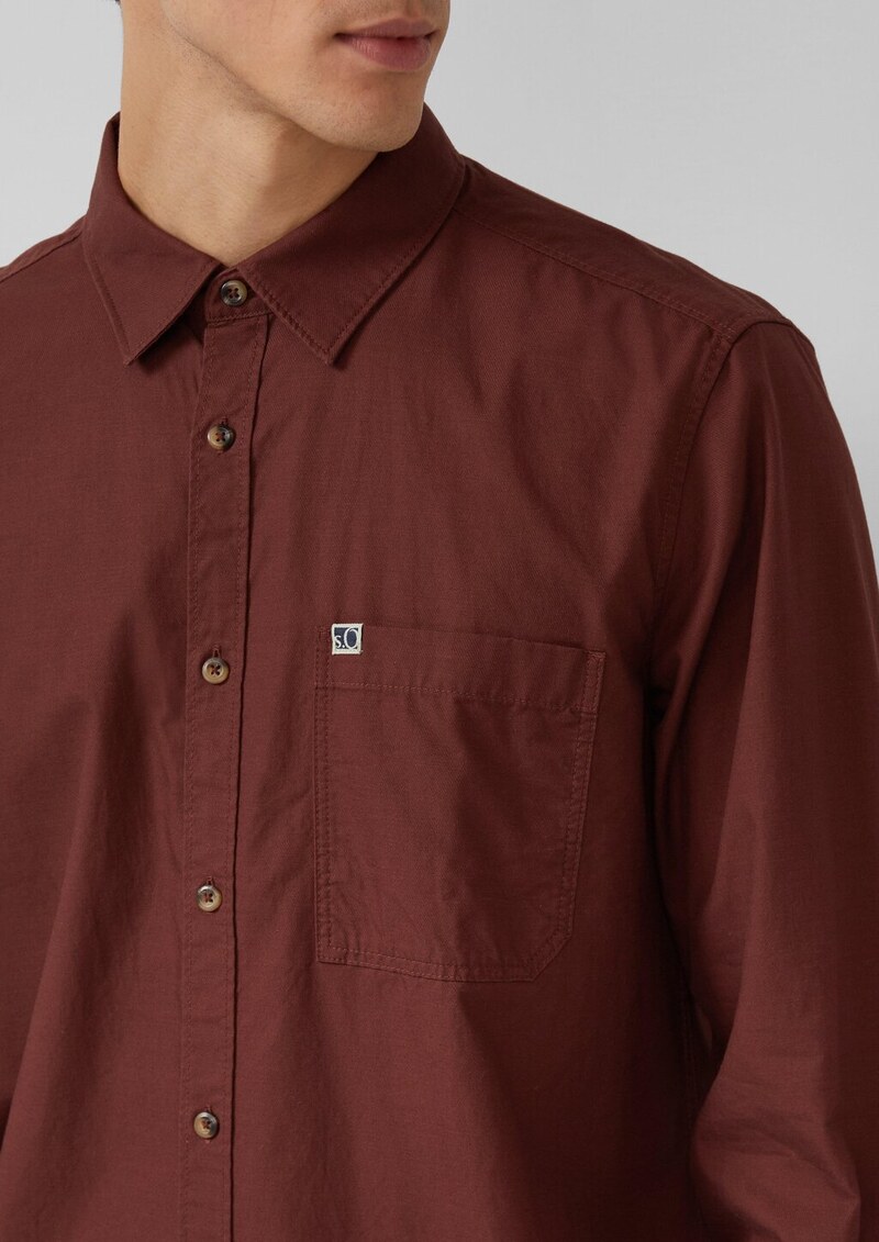 Regular Fit: Weiches Hemd mit feiner Struktur