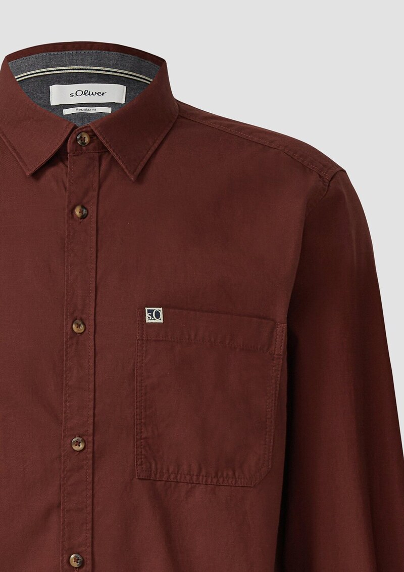 Regular Fit: Weiches Hemd mit feiner Struktur