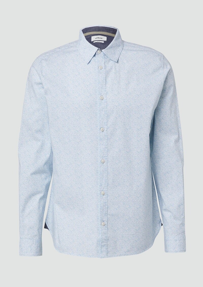 Slim Fit: Baumwollhemd mit All-over-Print