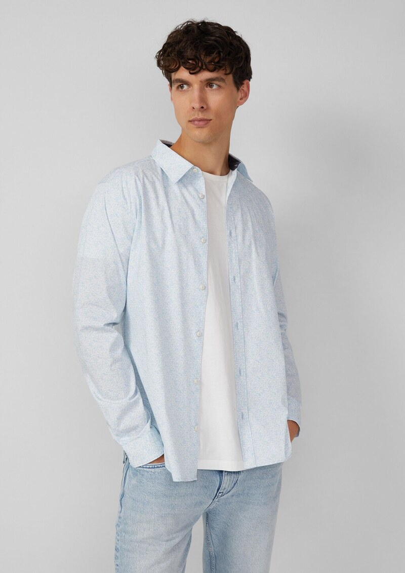 Slim Fit: Baumwollhemd mit All-over-Print