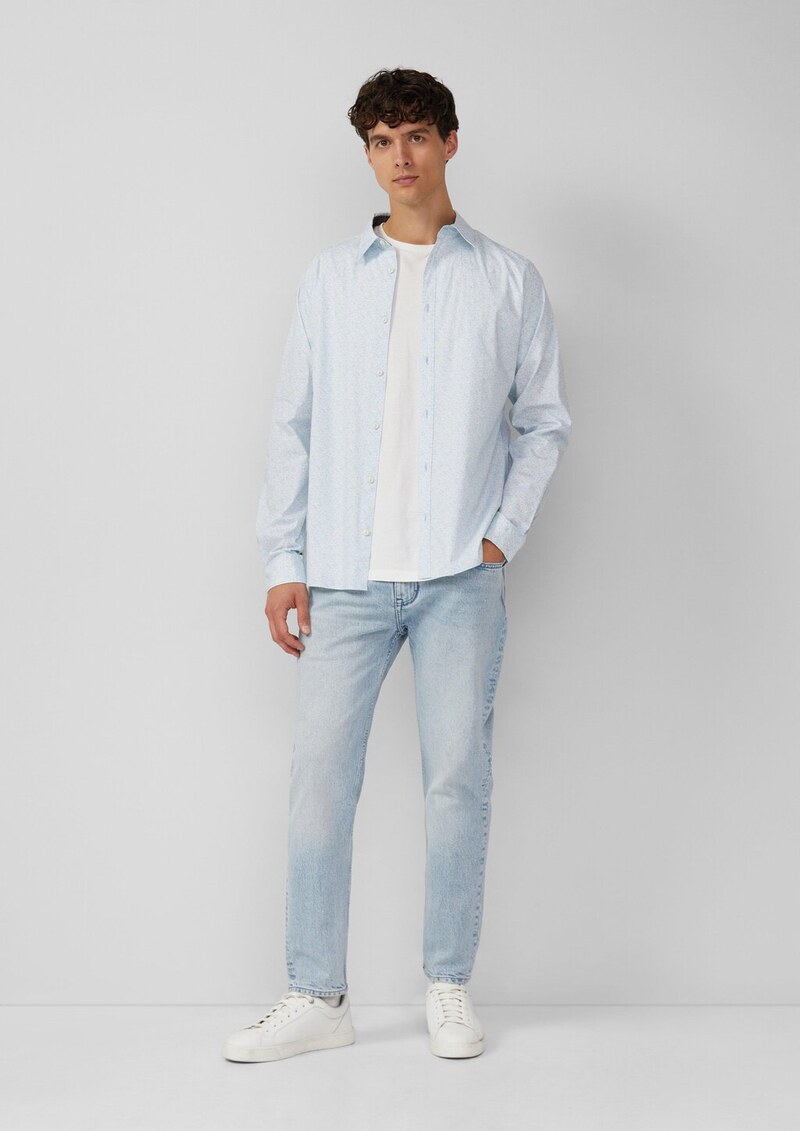 Slim Fit: Baumwollhemd mit All-over-Print