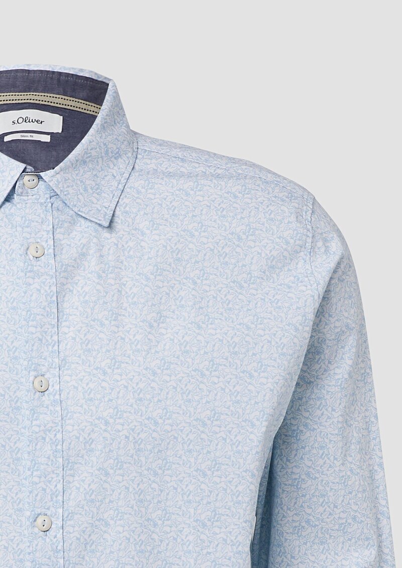 Slim Fit: Baumwollhemd mit All-over-Print