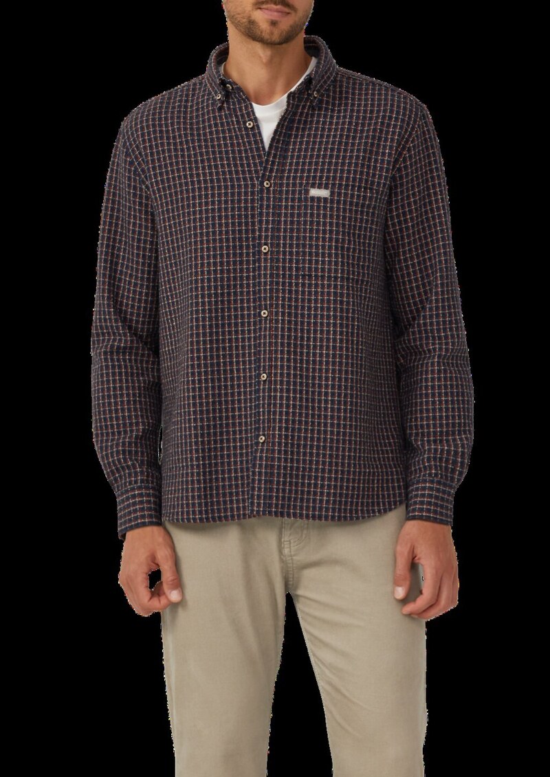 Regular Fit: Kariertes Hemd mit Struktur