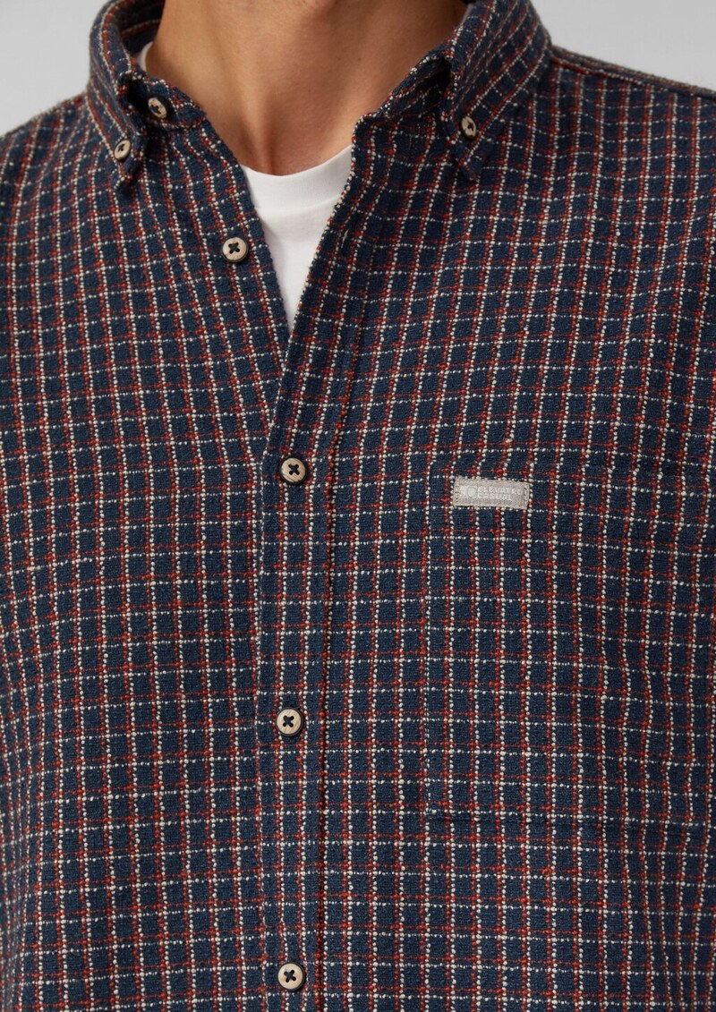 Regular Fit: Kariertes Hemd mit Struktur