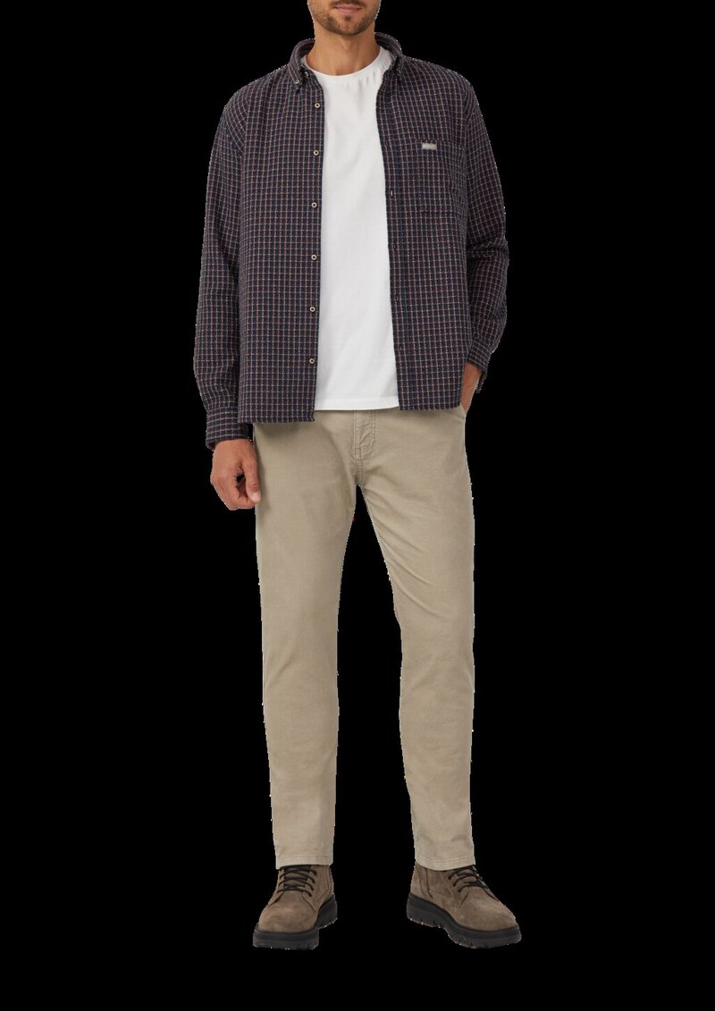 Regular Fit: Kariertes Hemd mit Struktur