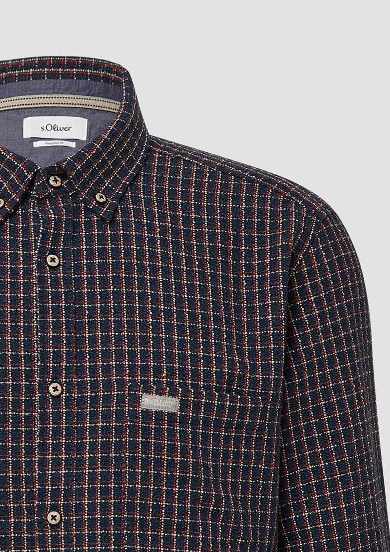 Regular Fit: Kariertes Hemd mit Struktur