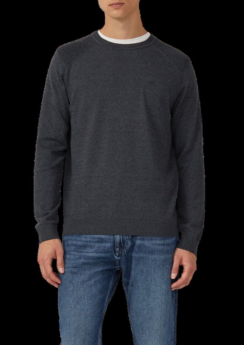 Pullover aus Moulinéstrick mit Crew Neck und Raglanärmeln