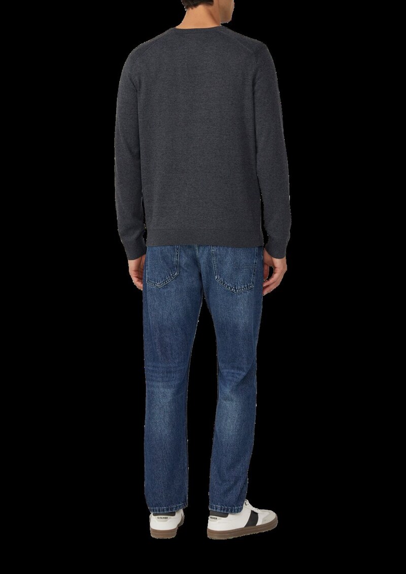 Pullover aus Moulinéstrick mit Crew Neck und Raglanärmeln