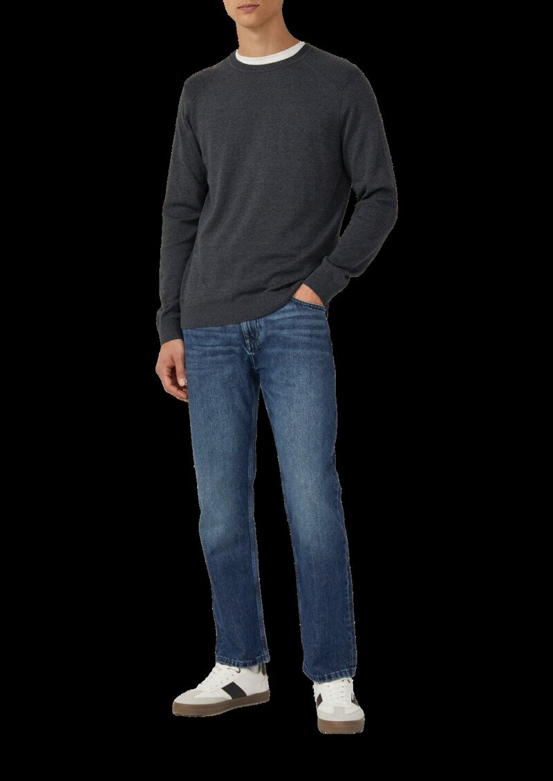 Pullover aus Moulinéstrick mit Crew Neck und Raglanärmeln