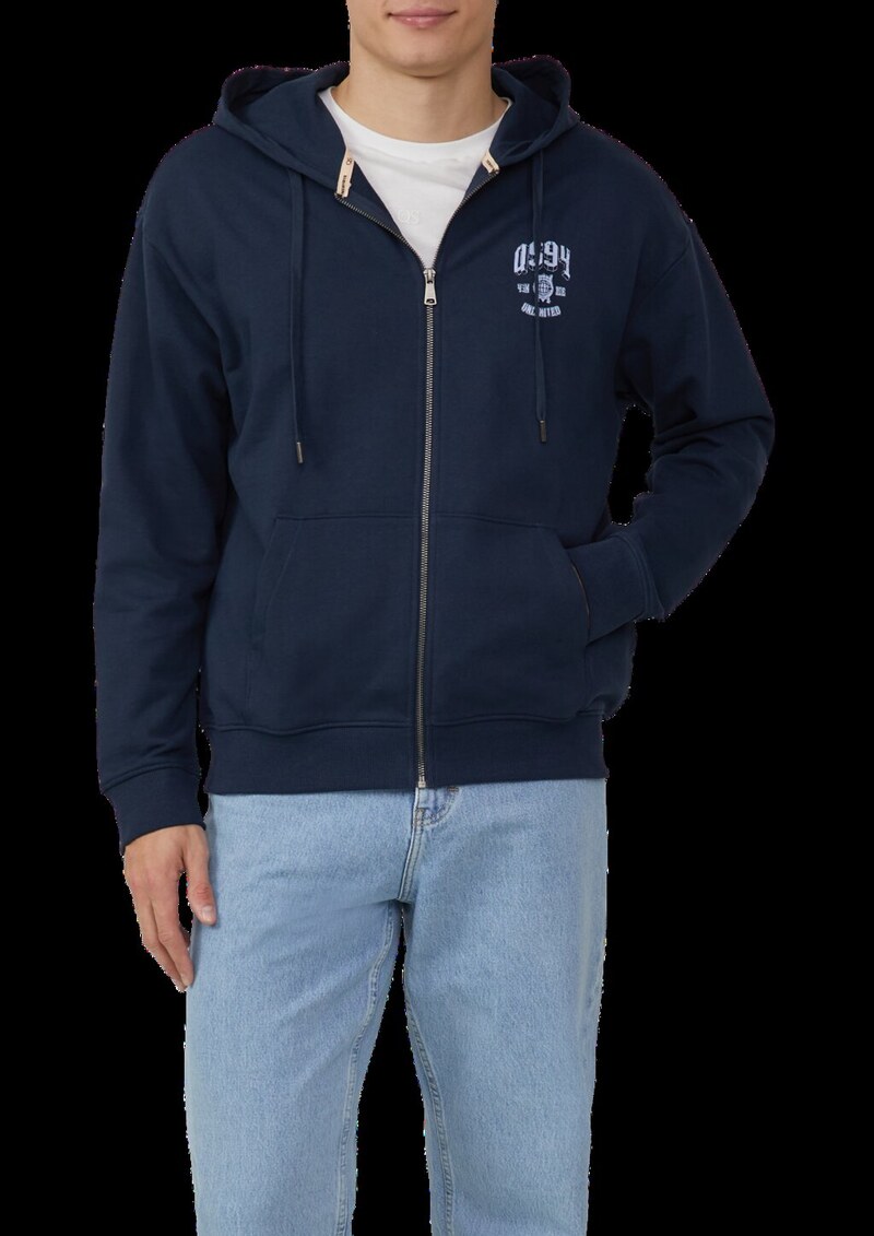 Hoodie-Sweatshirtjacke mit Frontprint