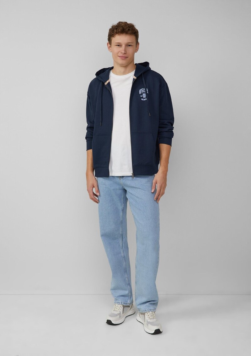 Hoodie-Sweatshirtjacke mit Frontprint