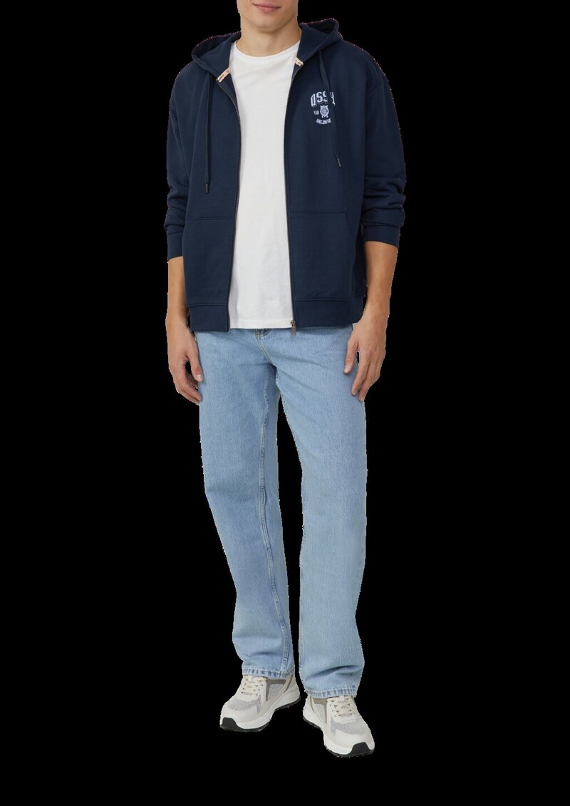 Hoodie-Sweatshirtjacke mit Frontprint