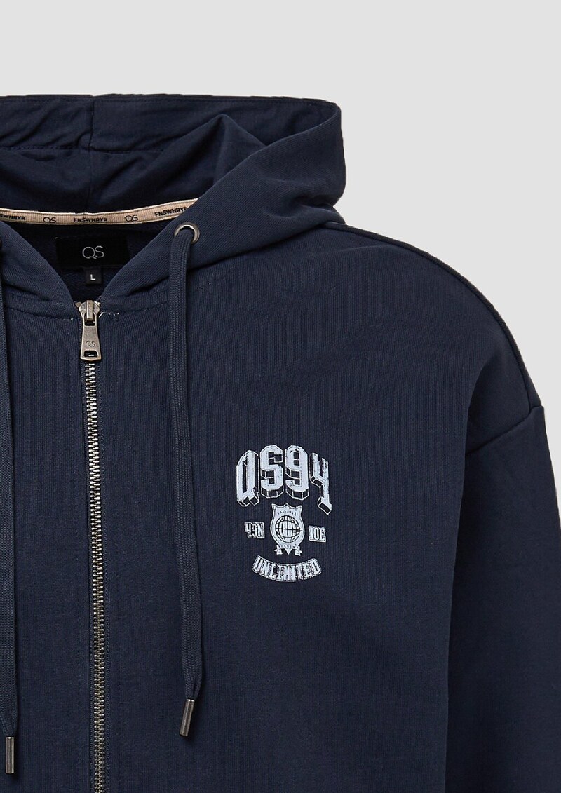 Hoodie-Sweatshirtjacke mit Frontprint