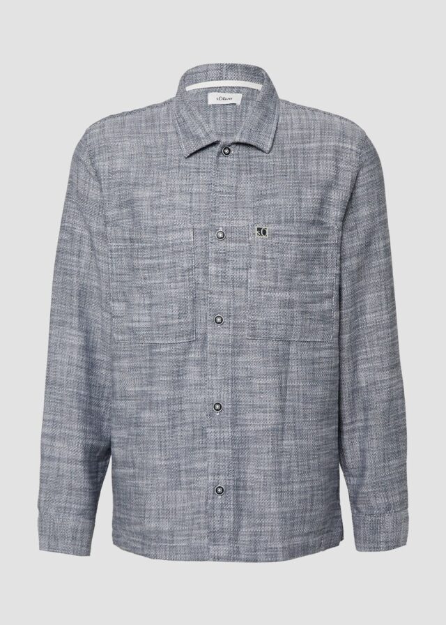 Leichtes Overshirt mit Struktur und aufgesetzten Taschen