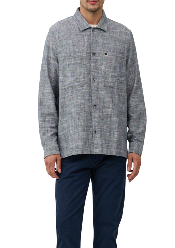 Leichtes Overshirt mit Struktur und aufgesetzten Taschen