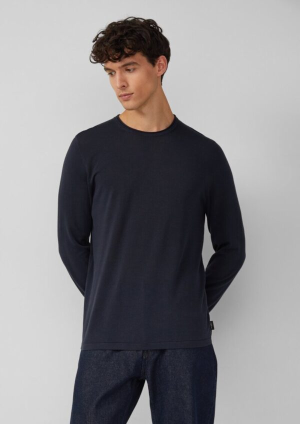 Leichter Feinstrick-Pullover aus reiner Baumwolle