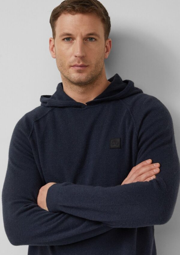 Hochwertiger Strickhoodie aus Merino-Kaschmir-Mix