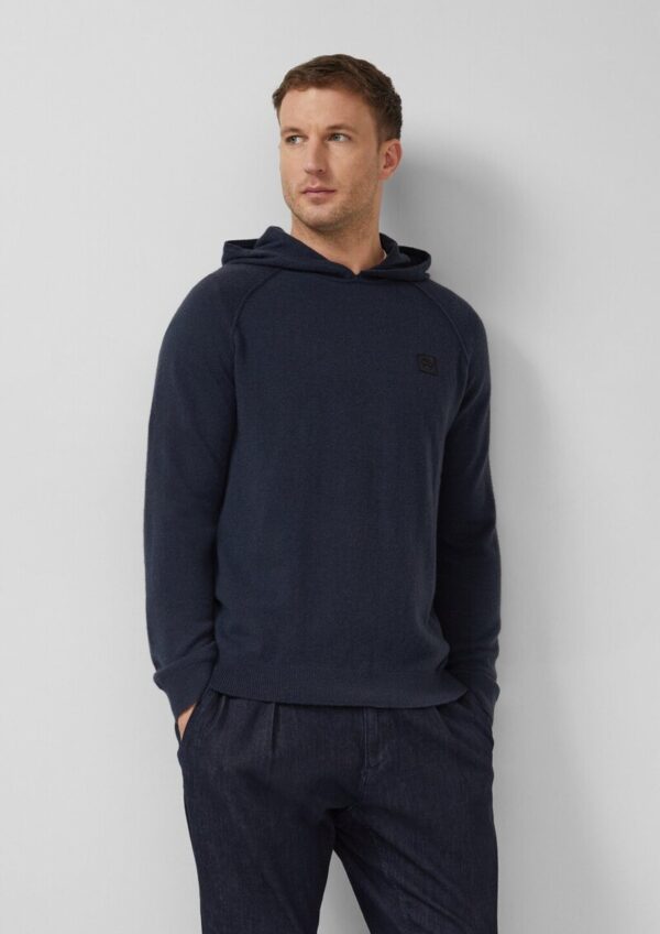 Hochwertiger Strickhoodie aus Merino-Kaschmir-Mix