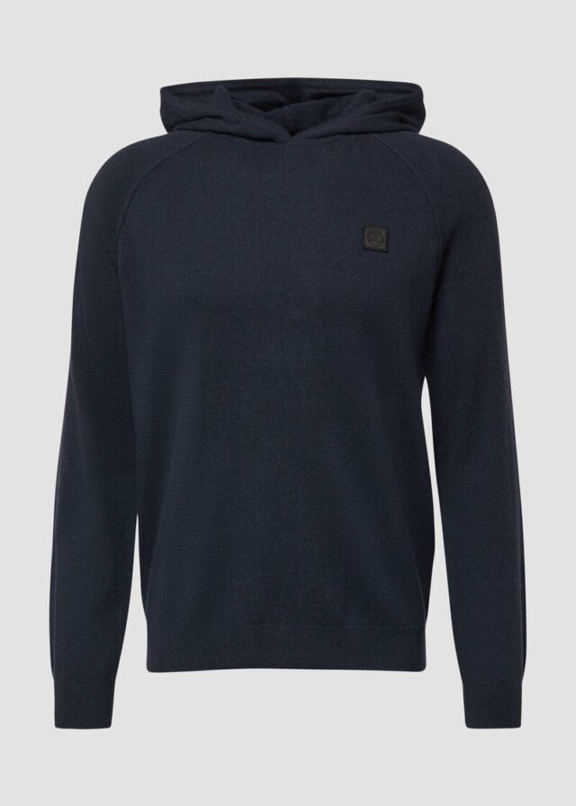 Hochwertiger Strickhoodie aus Merino-Kaschmir-Mix