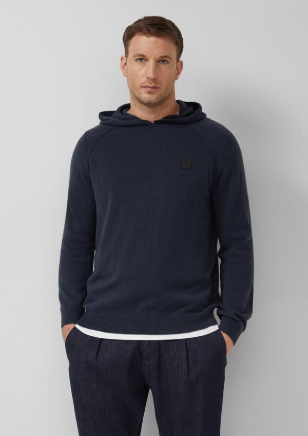 Hochwertiger Strickhoodie aus Merino-Kaschmir-Mix