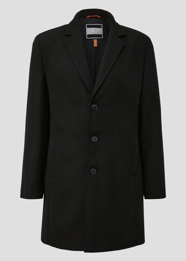 Mantel mit Reverskragen aus Wollmischung