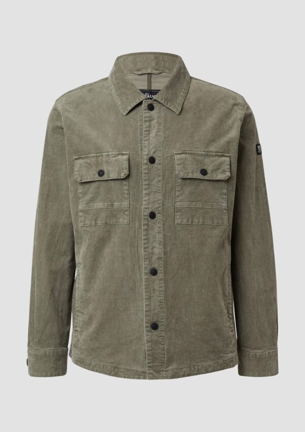 Gewaschenes Overshirt aus Cord mit Brusttaschen
