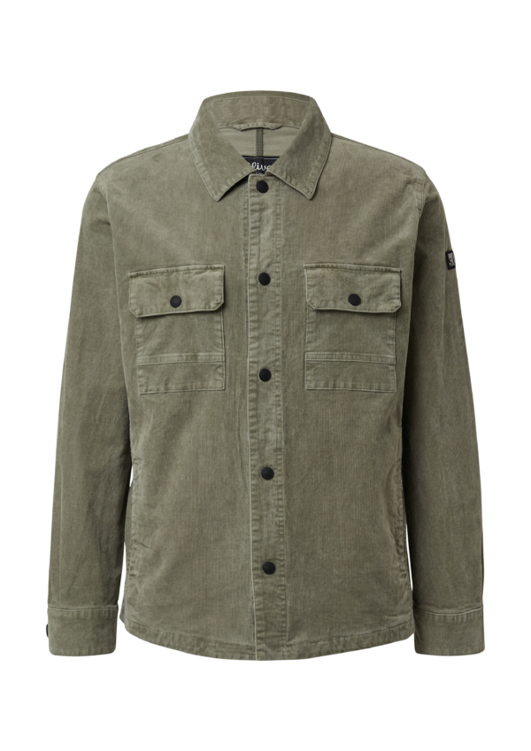 Gewaschenes Overshirt aus Cord mit Brusttaschen