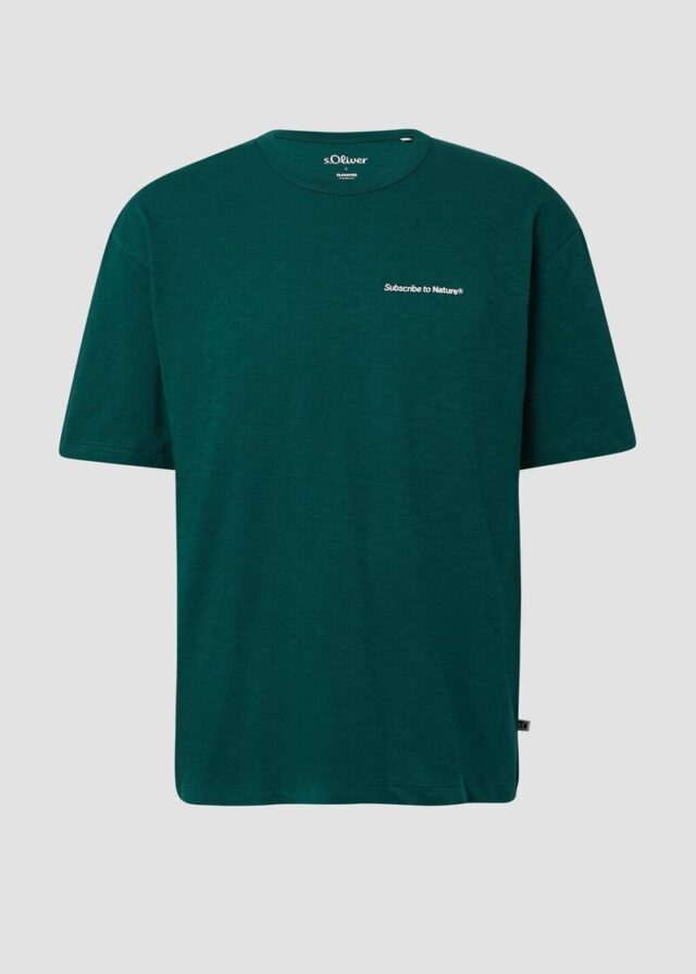 Print-T-Shirt im Relaxed Fit mit Flammgarnstruktur