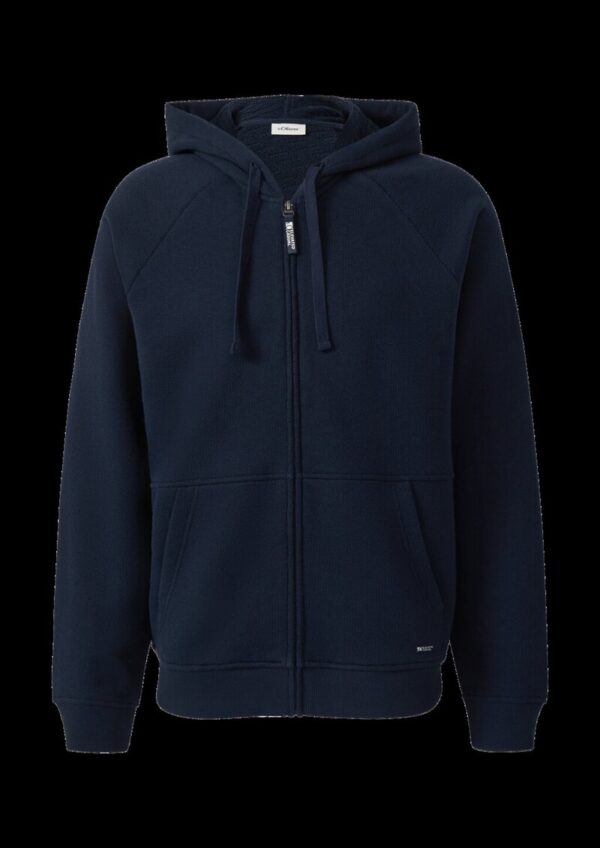 Strukturierte Sweatjacke mit Kapuze und Raglanärmeln