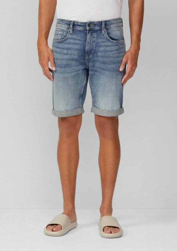 Jeans-Shorts John / Mid Rise / Stretch-Denim mit fixiertem Turn-up