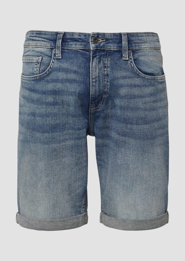 Jeans-Shorts John / Mid Rise / Stretch-Denim mit fixiertem Turn-up