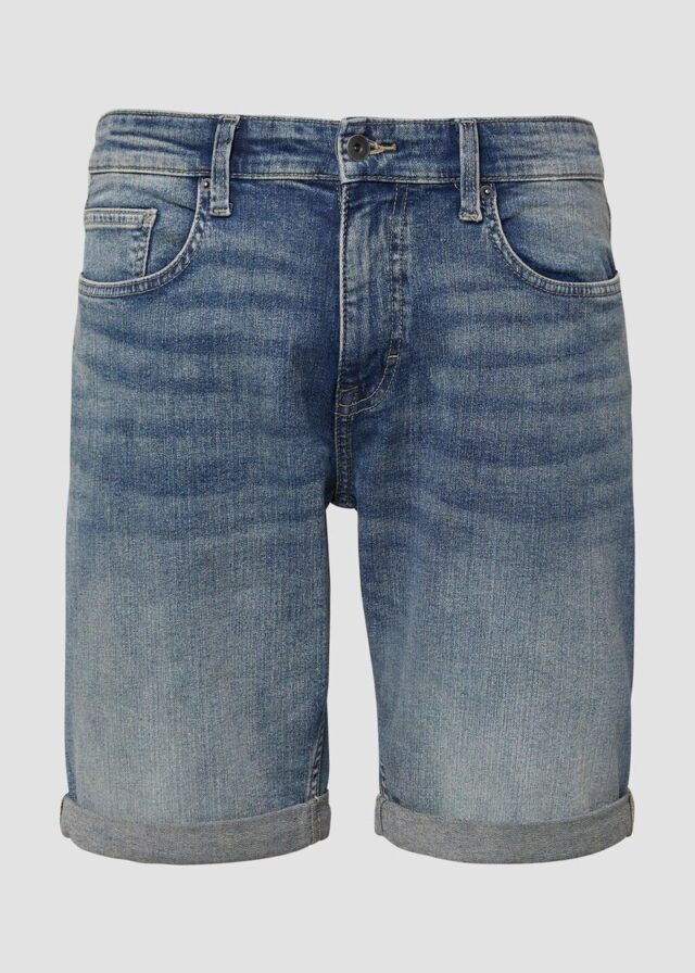 Jeans-Shorts John / Mid Rise / Stretch-Denim mit fixiertem Turn-up