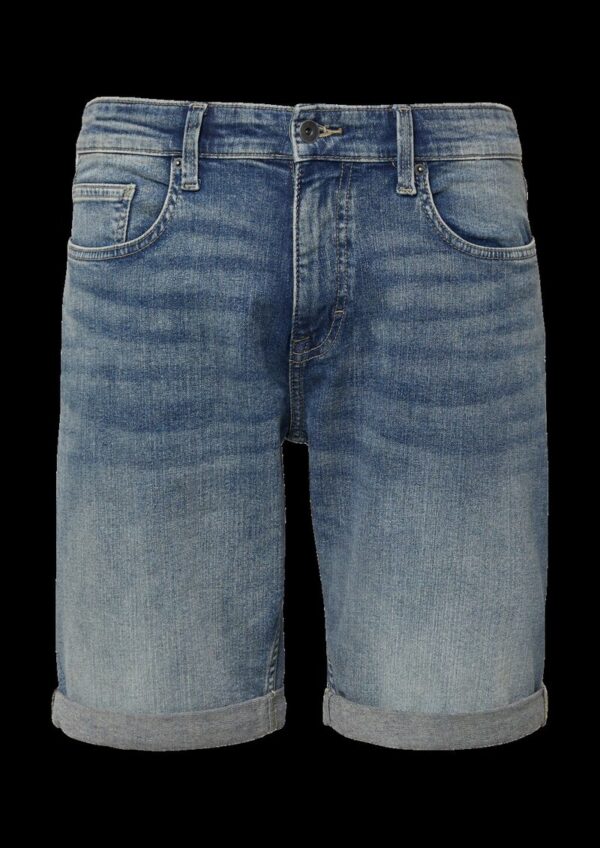 Jeans-Shorts John / Mid Rise / Stretch-Denim mit fixiertem Turn-up