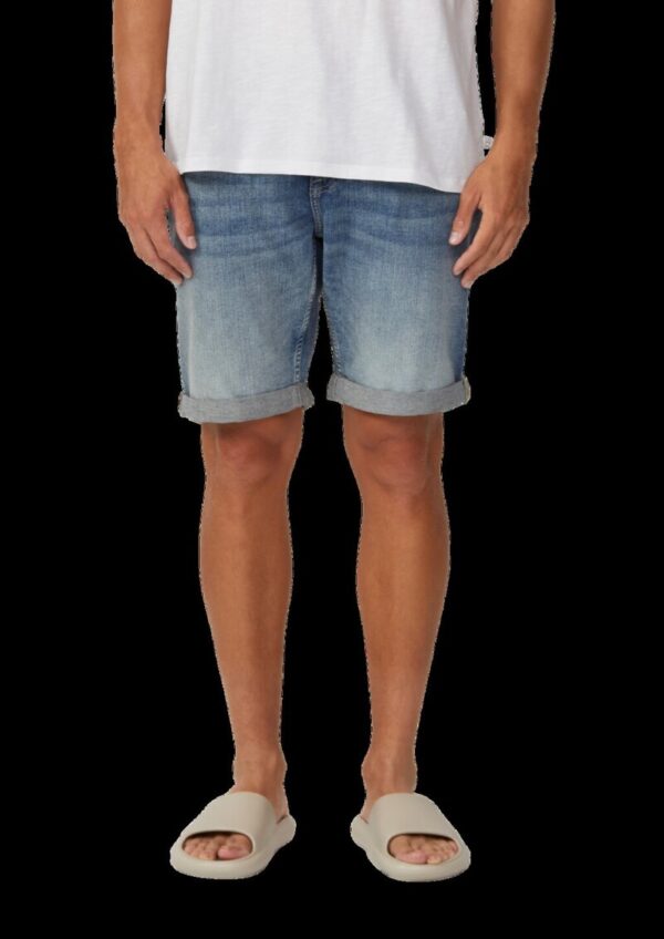 Jeans-Shorts John / Mid Rise / Stretch-Denim mit fixiertem Turn-up