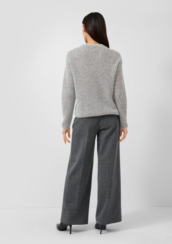 Strickpullover aus Alpaka-Wollmix mit Pailletten & Zopfmuster