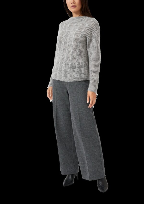 Strickpullover aus Alpaka-Wollmix mit Pailletten & Zopfmuster