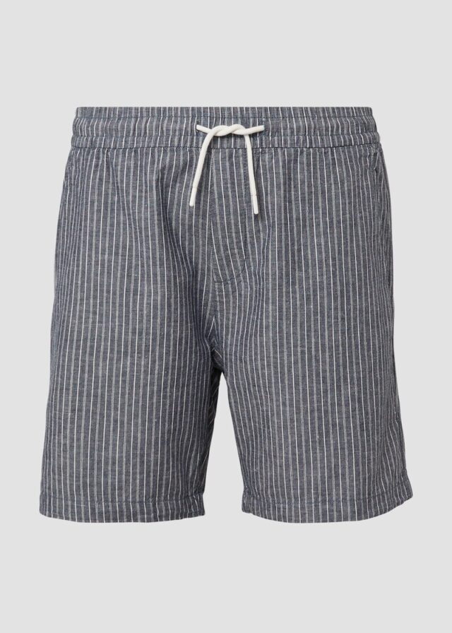 Gestreifte Shorts aus Leinenmix