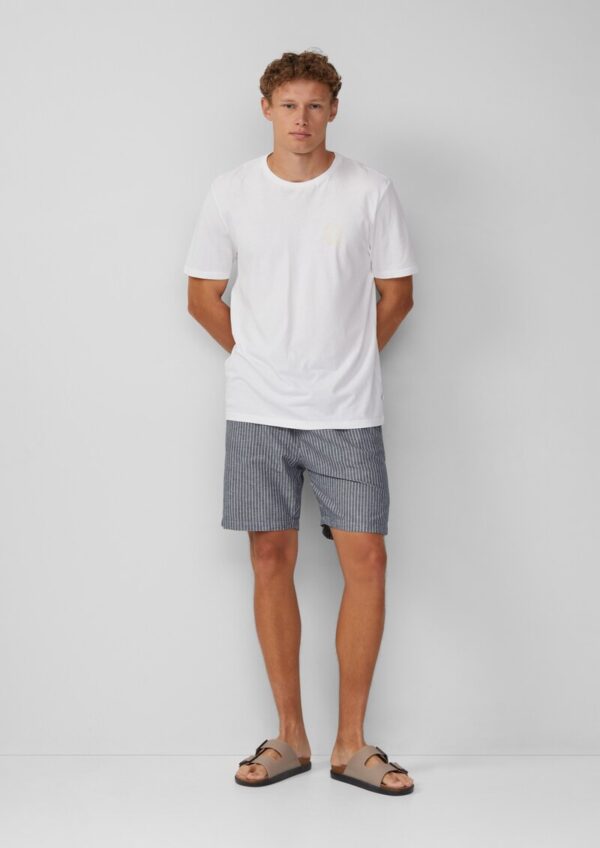 Gestreifte Shorts aus Leinenmix