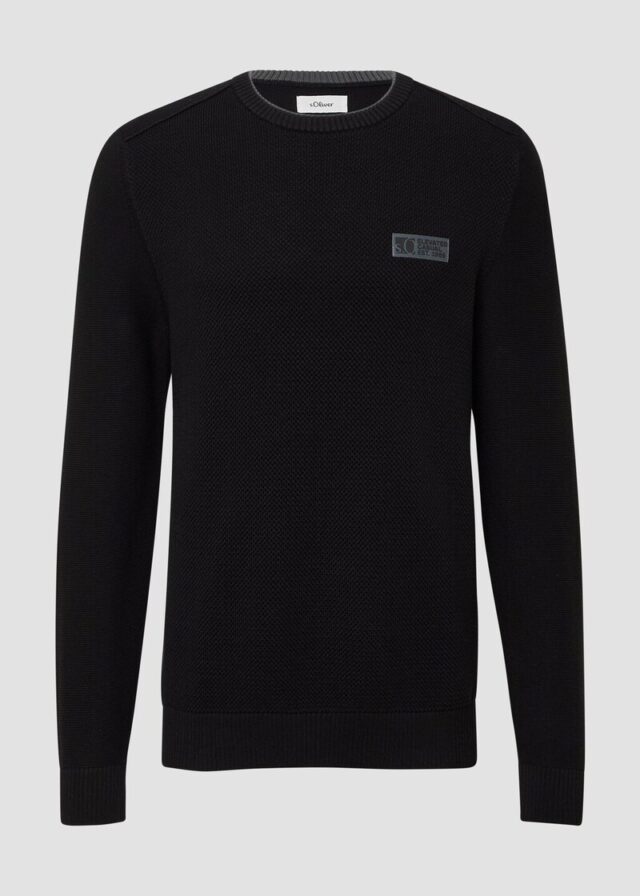 Strickpullover aus Baumwolle mit Struktur